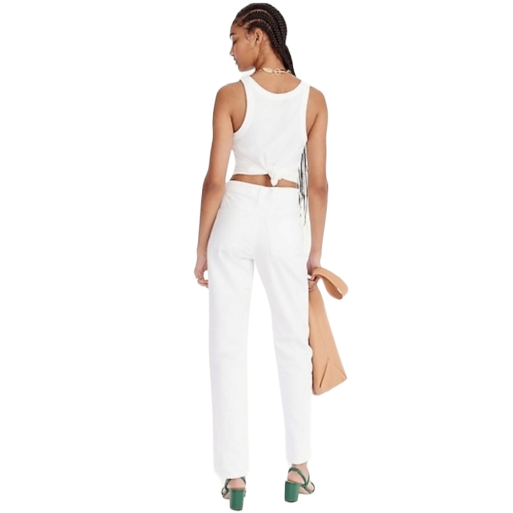 J. Crew High Rise 90s Classic Straight Jean in White - Picture 3 of 8